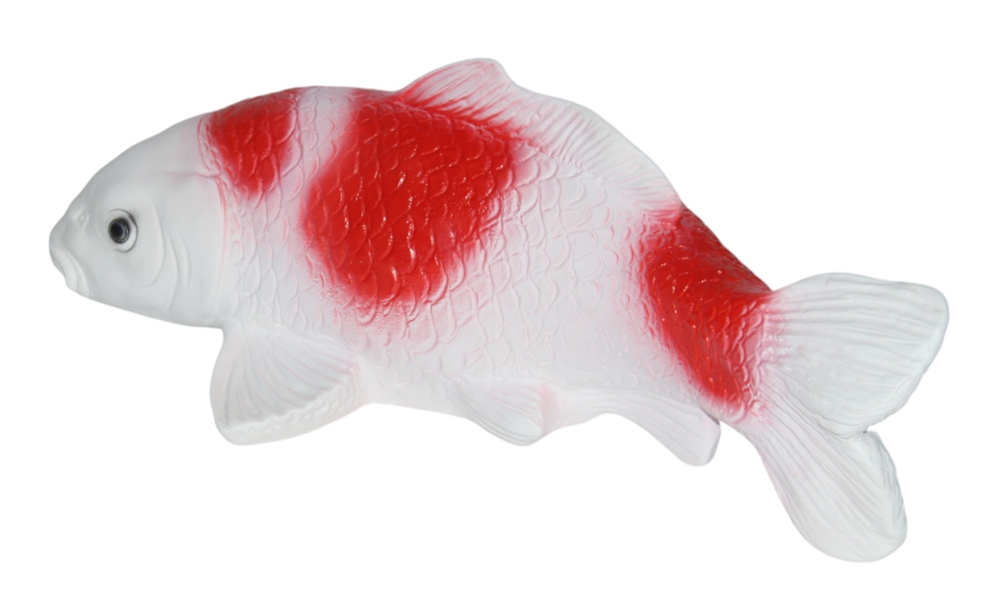Deko Figur Fisch Koi Karpfen Fischfigur H 13 cm Teichfigur für Wasserbereiche.