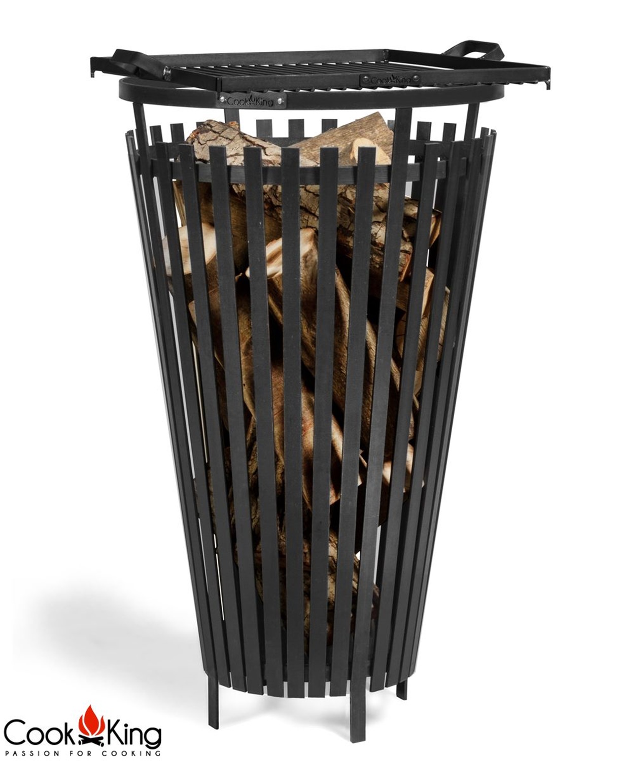 Feuerkorb "Flame" Ø 45 cm Feuerstelle für den Garten aus Stahl Feuersäule als Wärmequelle oder Grill