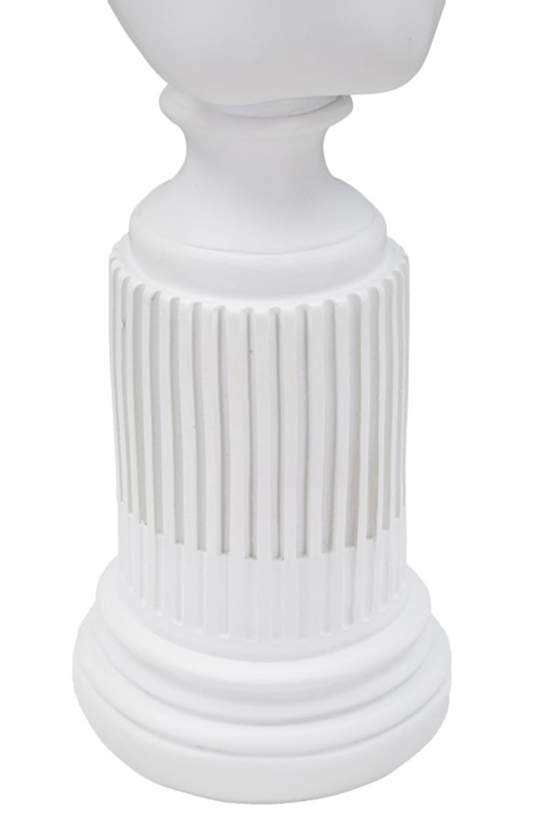 Dekofigur Büste klassische römische Frau auf Sockel Replikat Statue weiß H 35,5 cm