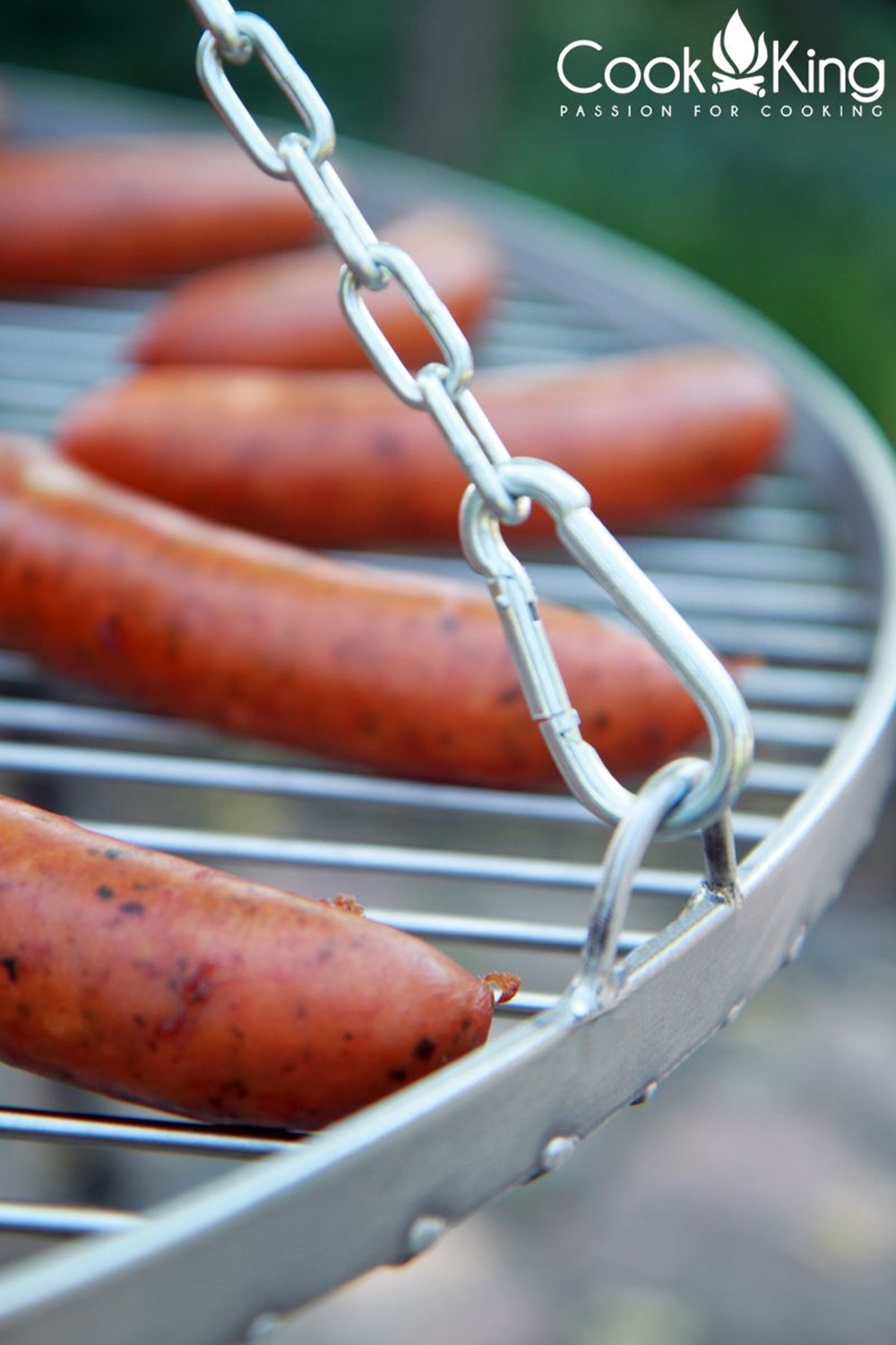 Set von Ketten und Karabinerhaken für Grillrost Grillen handgemacht