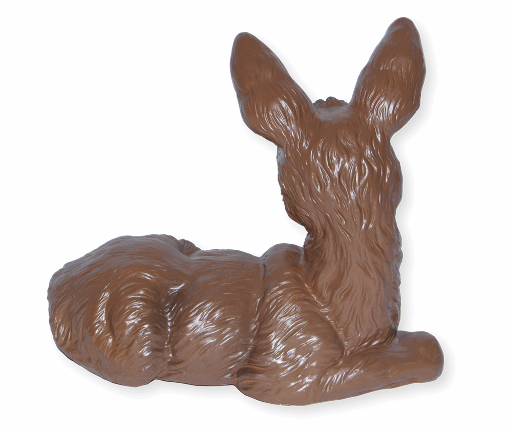 Deko Garten Figur Dekofigur Reh liegend H 20 cm Rehkitz Gartenfigur Tierfigur aus Kunststoff