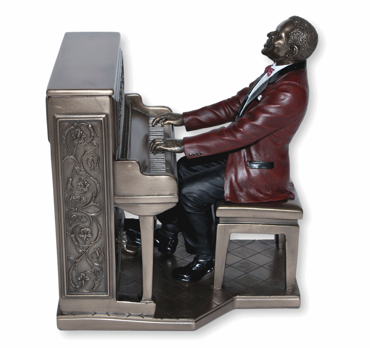 Deko Figur Jazz Musiker Figur Pianist H 22,5 cm Jazz Band Dekofigur mit Piano