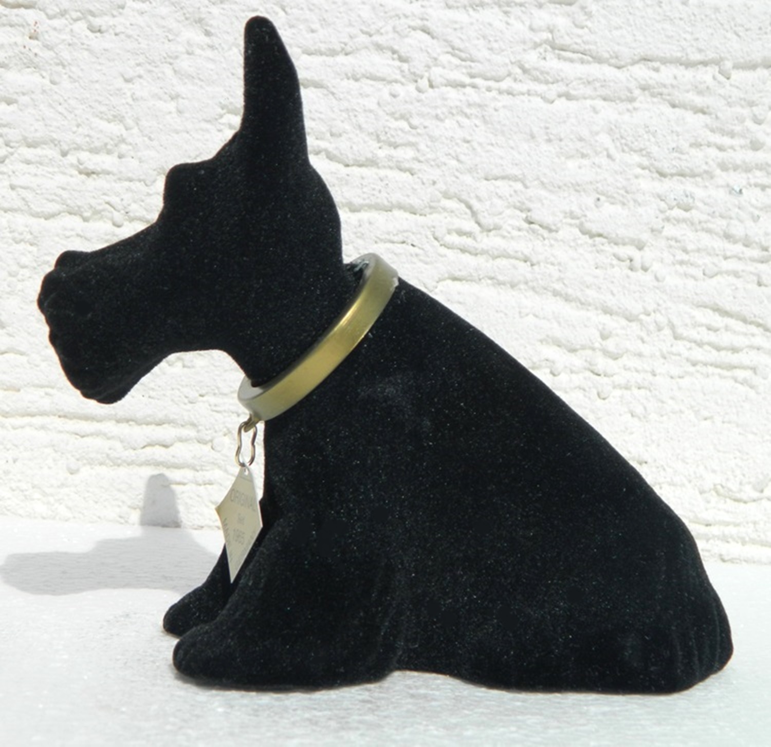 Wackel Figur Hund Scottish Terrier Wackelfigur H 13,5 cm klein schwarz Dekofigur mit Wackelkopf