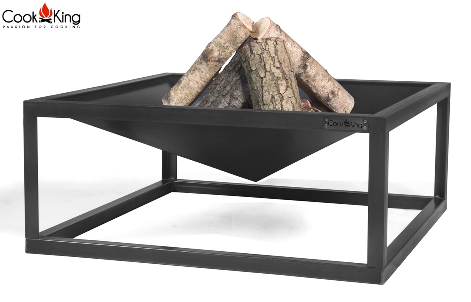 Feuerschale "Square" B 70 cm Feuerstelle für Garten aus Stahl Feuerkorb als Wärmequelle oder Grill