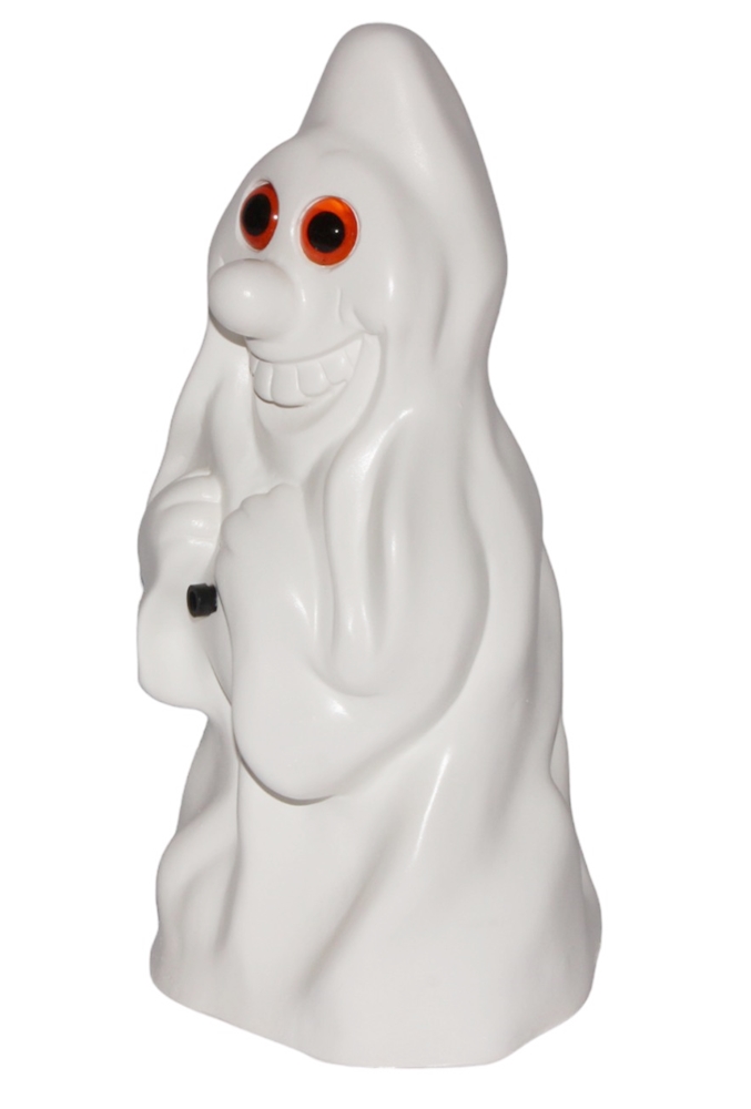 Deko Figur Geist H 35 cm  mit Bewegungsmelder Pfiff - Pfeifen Dekofigur aus Kunststoff