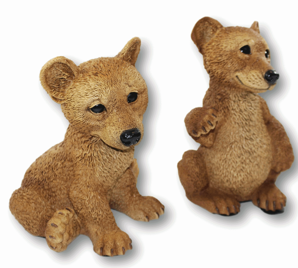 Dekofigur Sammler Tierfigur Bärfigur junge Bären 2-er Satz Kollektion Castagna aus Resin H 22-24 cm