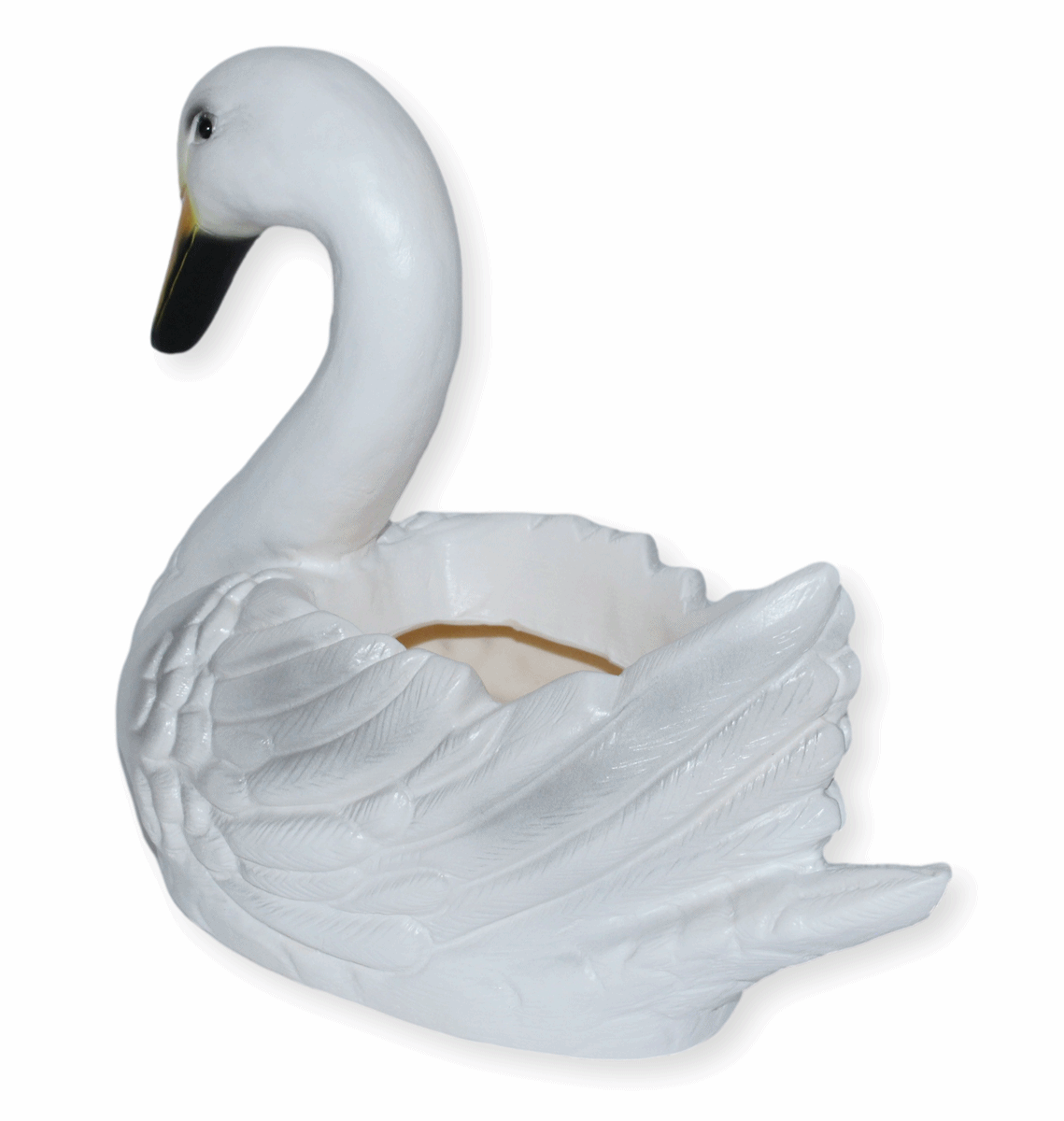 Deko Garten Figur Dekofigur Gartenfigur Pflanzfigur Schwan zum Bepflanzen aus Kunststoff Höhe 28 cm