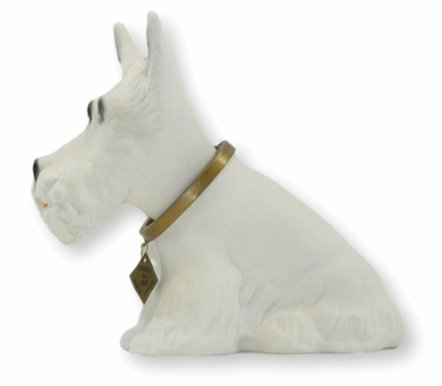 Wackel Figur Hund Scottish Terrier Wackelfigur H 22 cm weiß groß Dekofigur mit Wackelkopf