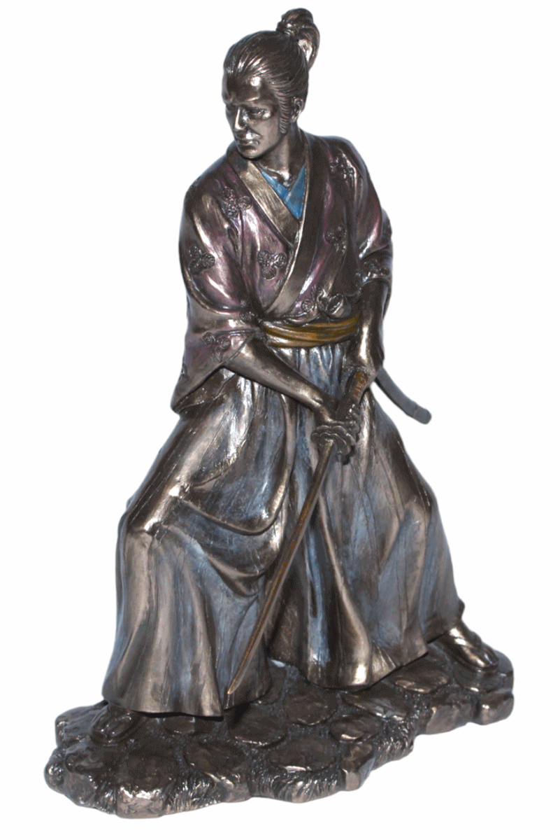 Deko Figur Samurai Art H 21 cm japanischer Krieger im Kimono mit Samurai-Schwert Figur