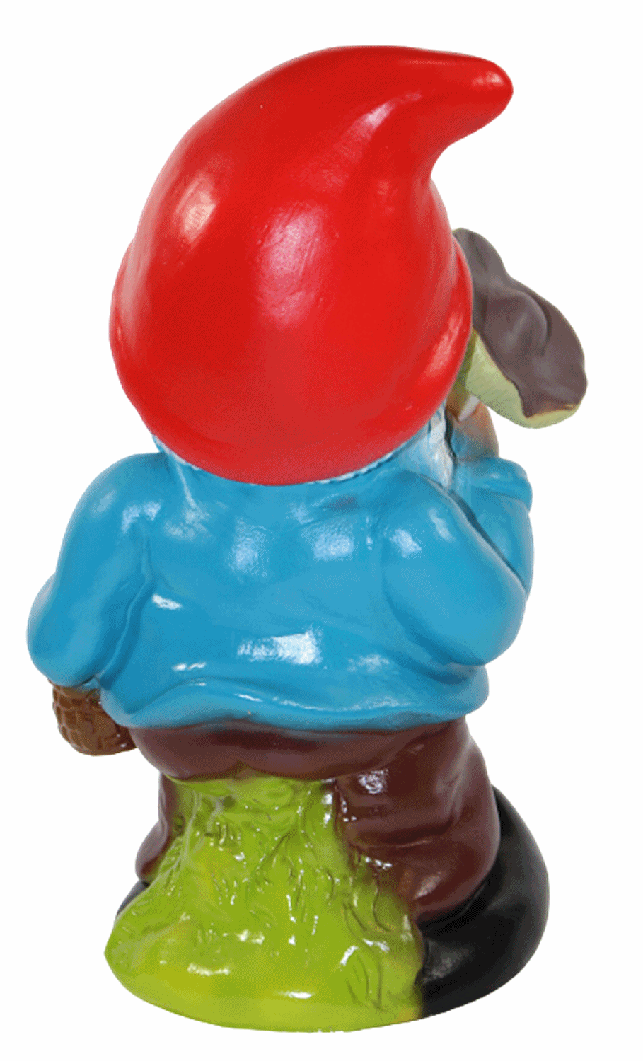 Gartenzwerg Deko Garten Figur Zwerg Pilzsammler sitzend mit Pilz und Pilzkorb aus Kunststoff H 30 cm