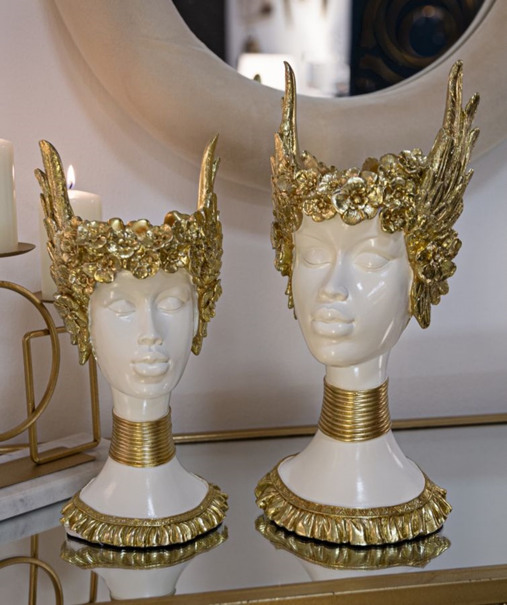 Dekofigur klassische Büste Göttin der Weisheit Athene Skulptur als Vase Behälter nutzbar H 32 cm