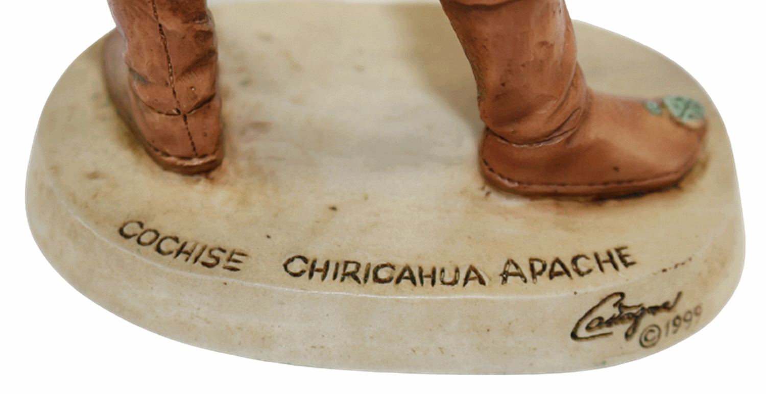 Indianerfigur Indianer Cochise Häuptling Apachen H 20 cm steh. mit Revolver Castagna Limited Edition