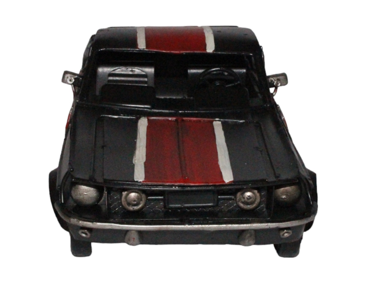 Blechauto Nostalgie Muscle Car in rot und schwarz Oldtimer Auto Modellauto L 32 cm aus Blech