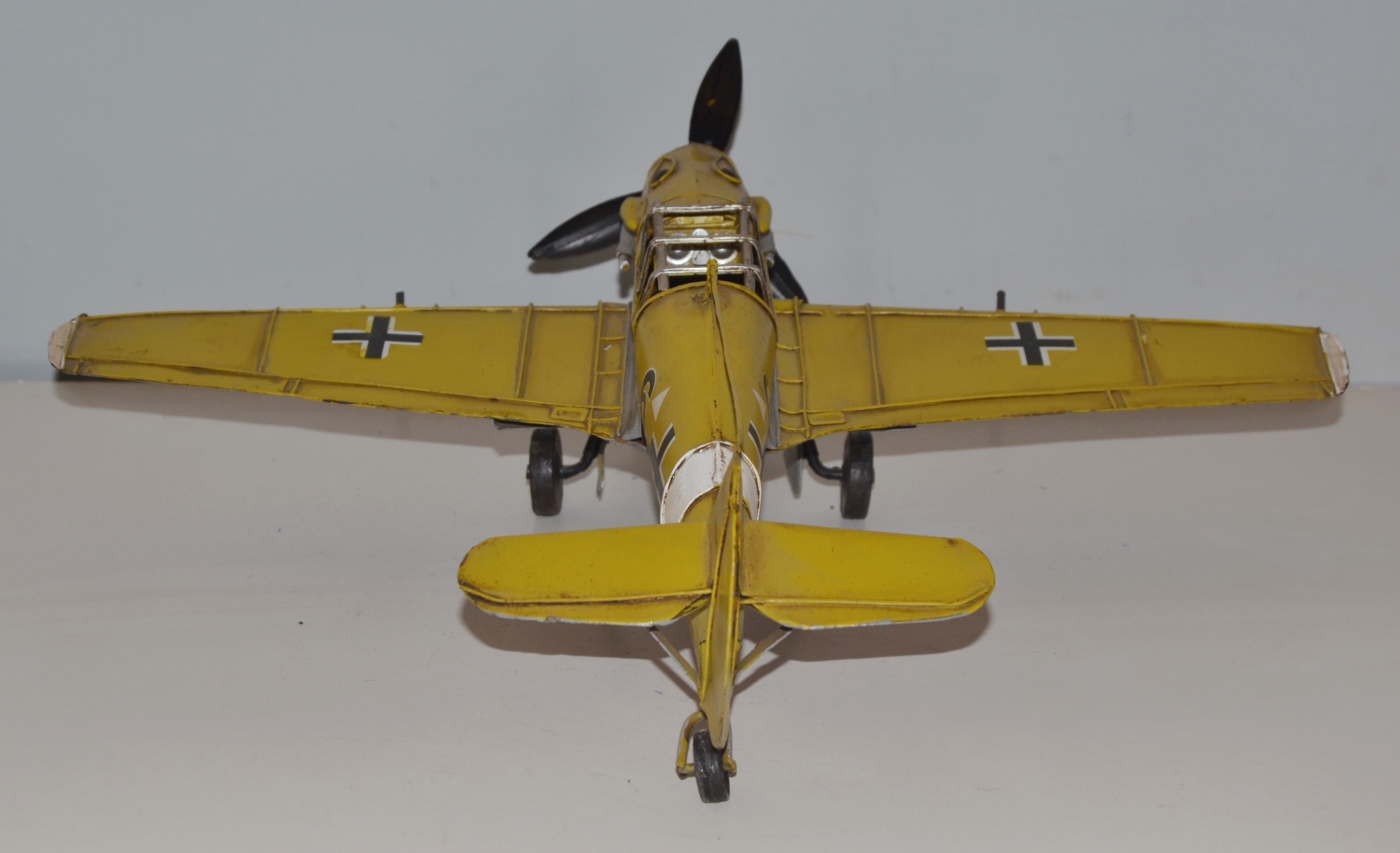 Blechflugzeug Nostalgie Modellflugzeug Oldtimer Marke Messerschmitt ME BF 109 aus Blech L 41 cm