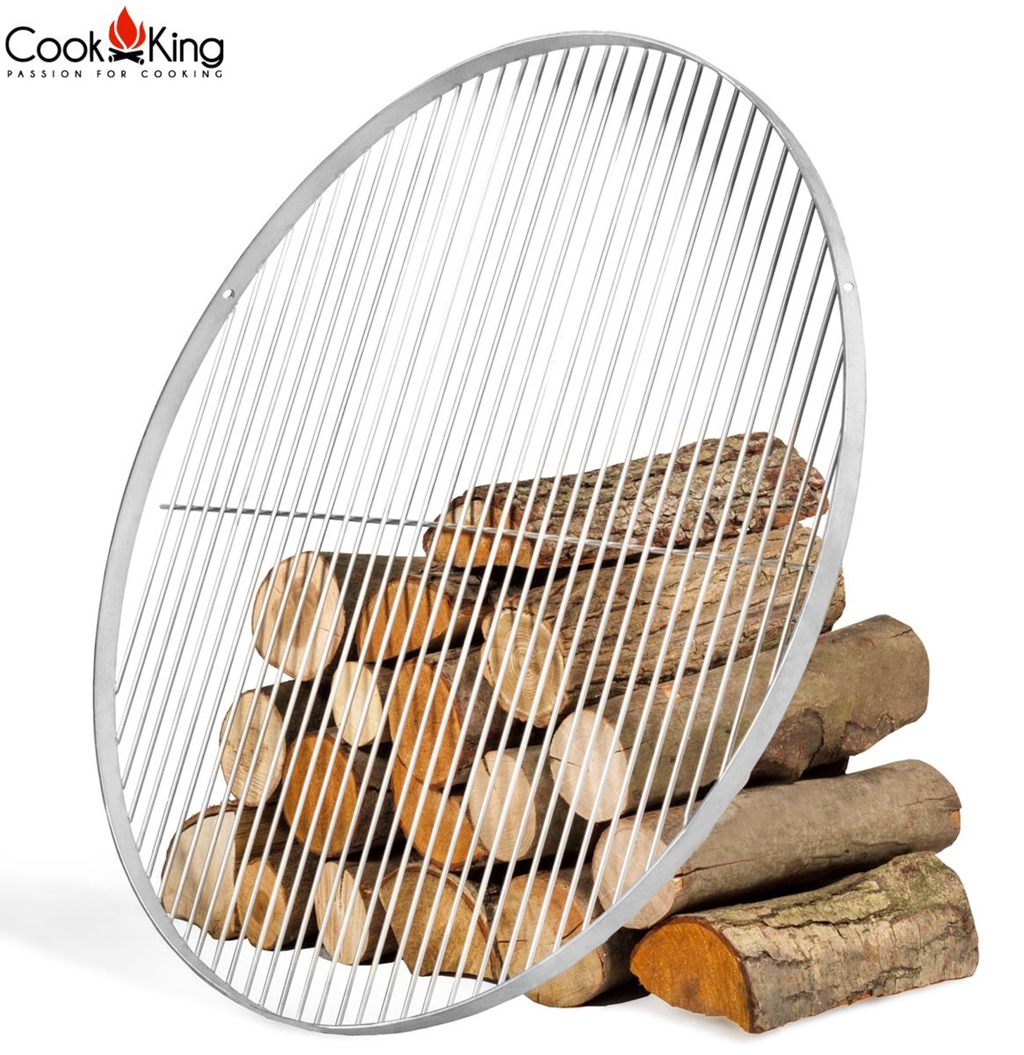 Set: Dreibein H 180 cm mit Grillrost Ø 70 cm Edelstahl + Feuerschale "Bali" Ø 80 cm Schwenkgrill