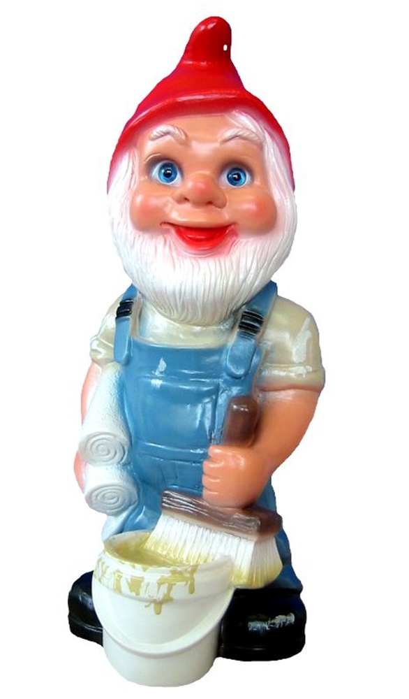 Gartenzwerg Malermeister Figur Zwerg stehend H 35 cm Deko Zwerg Maler Gartenfigur Kunststoff