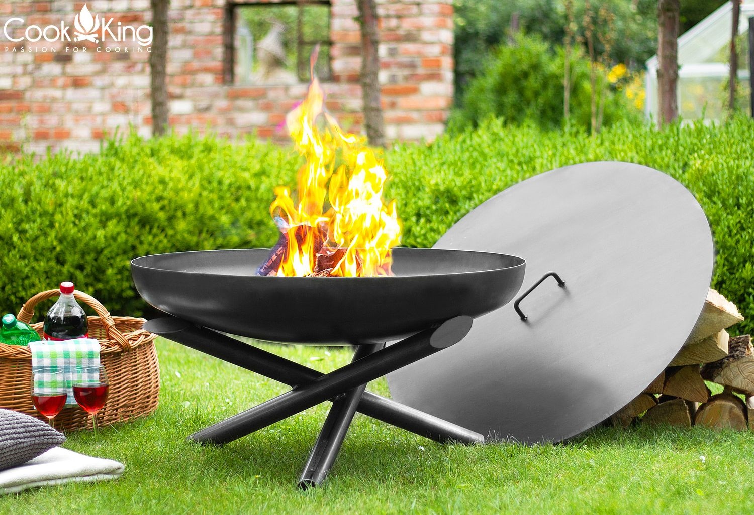 Feuerschale "Indiana" Ø 60 cm Feuerstelle für Garten aus Stahl Feuerkorb als Wärmequelle oder Grill