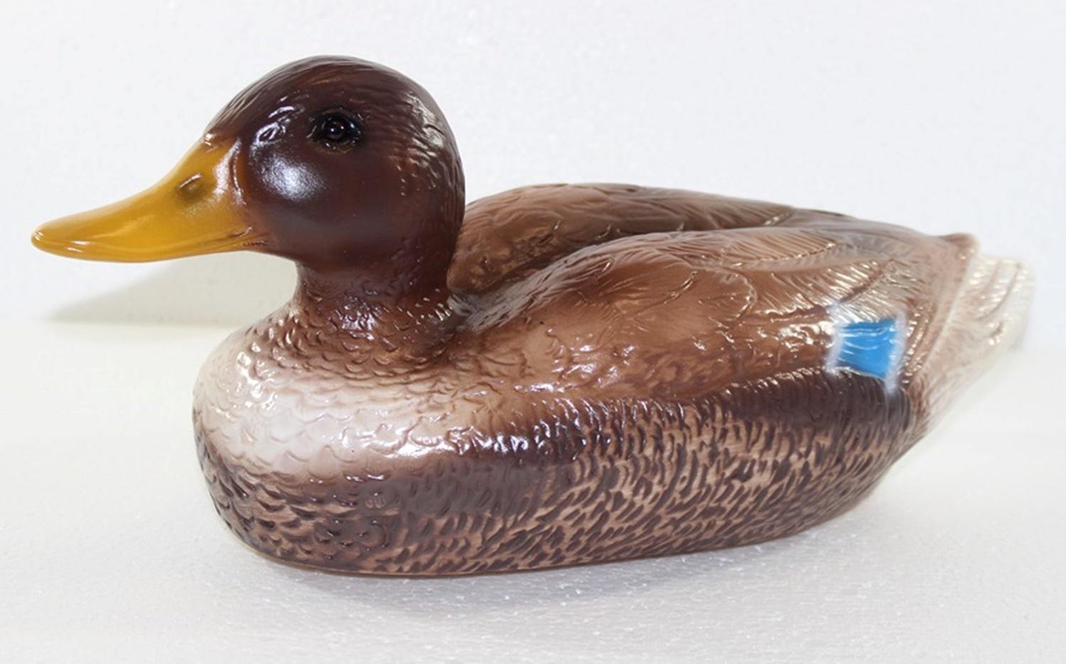 Deko Garten Figur Gartenfigur Tierfigur Teichfigur Ente schwimmend groß aus Kunststoff Höhe 15 cm