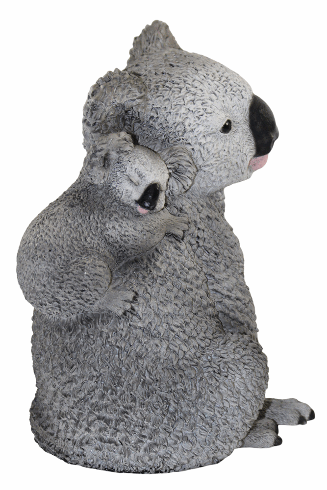 Dekofigur Koala Koalafigur Koalabär mit Baby auf dem Rücken Kollektion Castagna aus Resin H 23 cm