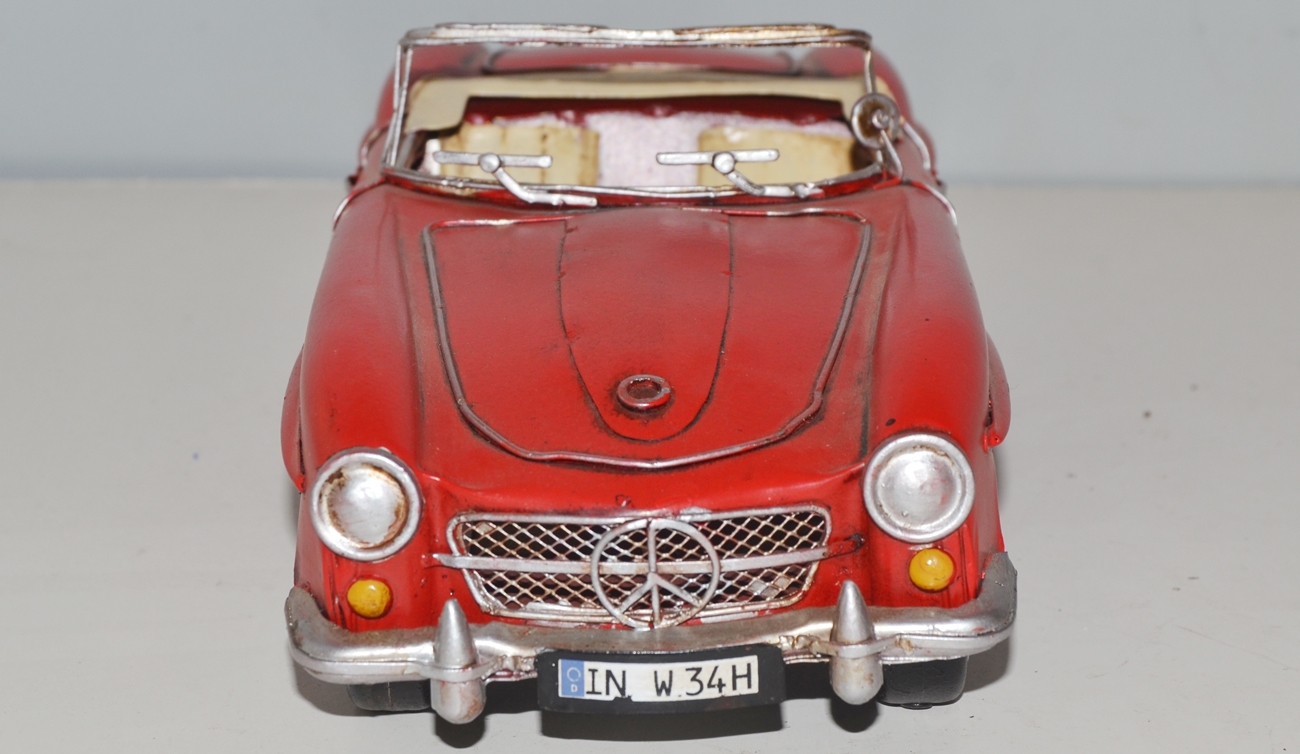 Blechauto Nostalgie Modellauto Oldtimer Mercedes-Benz 190 SL Cabrio aus Blech L 30 cm