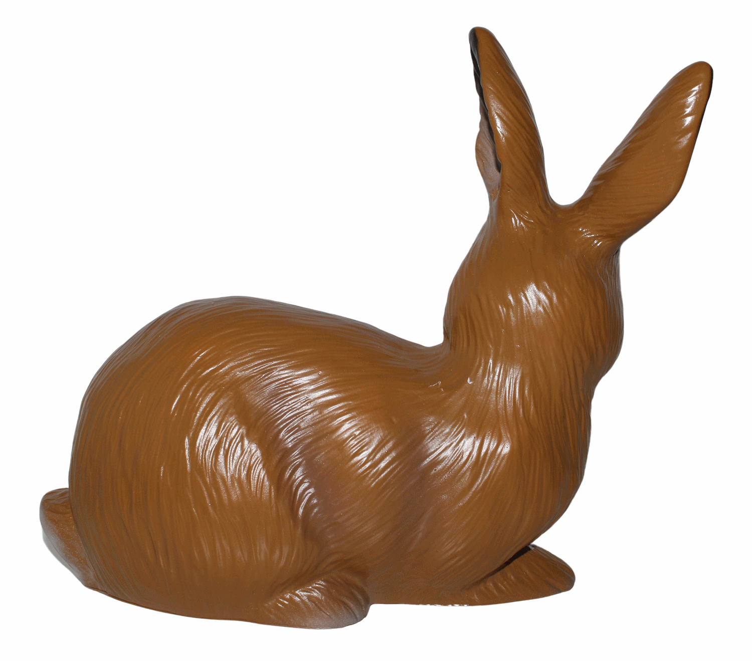 Deko Garten Figur Hase mit Kleinem liegend H 21 cm braun Gartenfigur Tierfigur aus Kunststoff