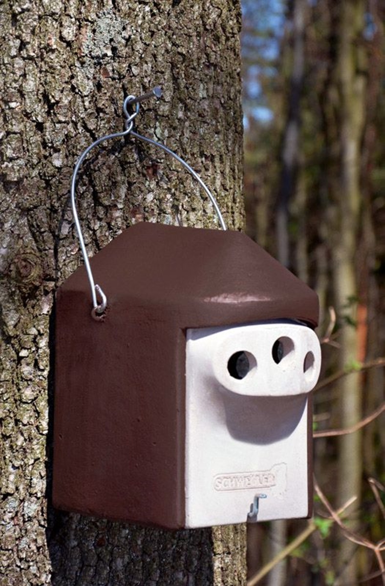 Naturschutzprodukt Nisthöhle Typ 2GR Dreiloch je 27 mm mit Katzen- und Maderschutz Holzbeton