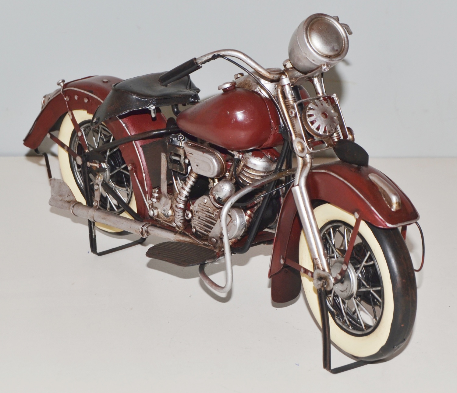 Blechmotorrad Nostalgie Modellauto Oldtimer Marke Harley-Davidson Motorrad USA aus Blech L 34 cm