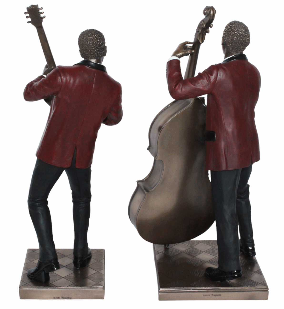 Deko Figur Jazz Musiker Figuren Gitarrist und Bassist H 32 cm Dekofigur Jazz Band