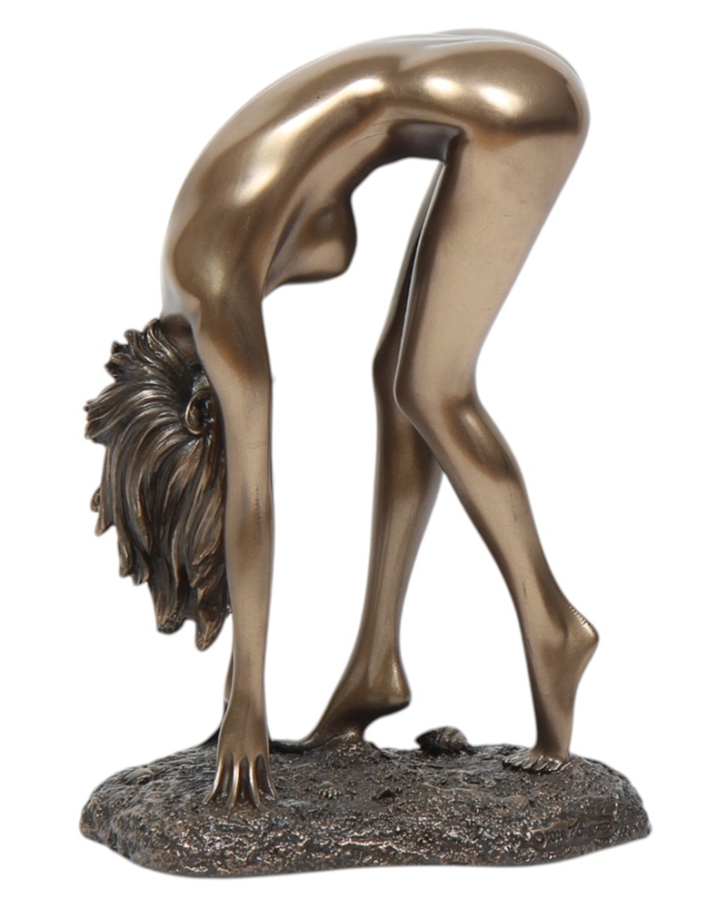 Body Art Figur Frauenakt H 16 cm künstlerischer weiblicher Akt in edler Bronze-Optik Dekofigur
