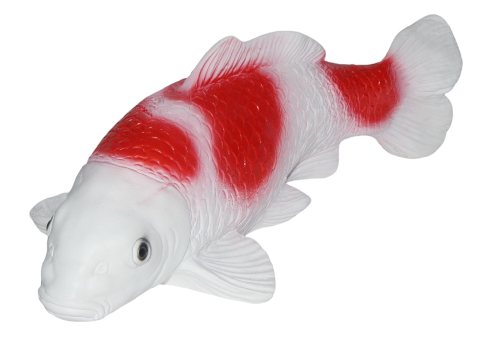 Deko Figur Fisch Koi Karpfen Fischfigur H 13 cm Teichfigur für Wasserbereiche.