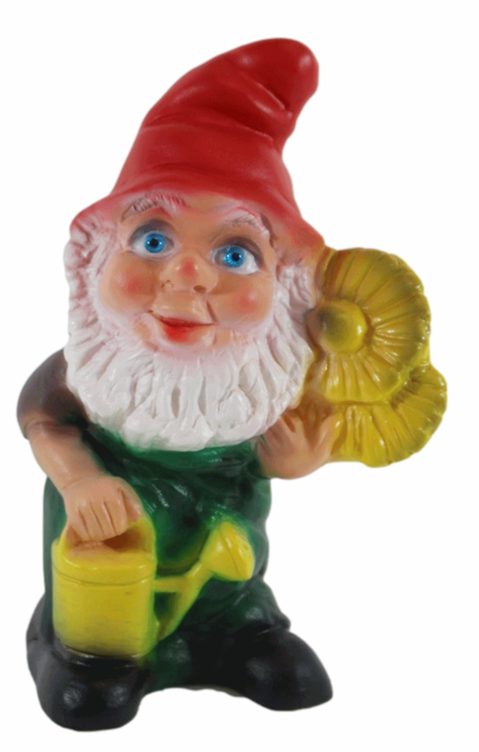 Gartenzwerg Deko Garten Figur Zwerg Gärtner mit Blume und Gießkanne stehend aus Kunststoff H 18,5 cm