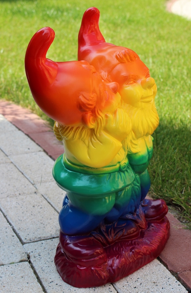 Gartenzwerg Gartenfigur Deko Zwerg Schwules Pärchen Paar Regenbogen Pride LGBTQ+ H 39 cm