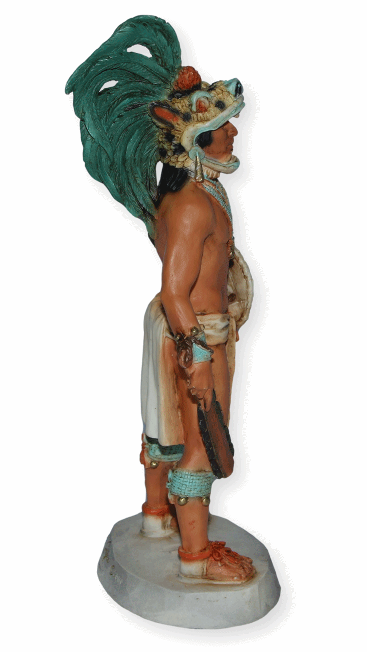 Indianerfigur Cuauhtémoc H 18,5 cm aztekischer Herrscher von Tenochtitlán Native American Castagna