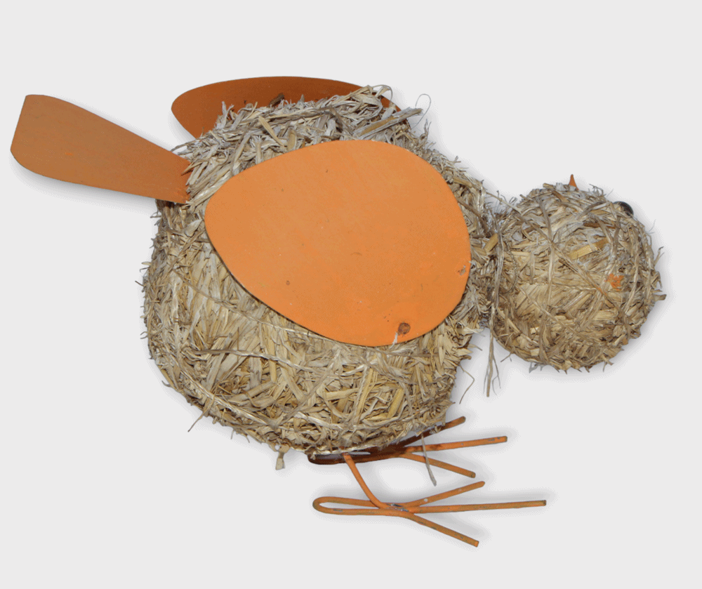 Deko Heu Figur Küken Heuküken H 14 cm Osterdeko Tierfigur aus Naturmaterial Heu zum Basteln Heudeko