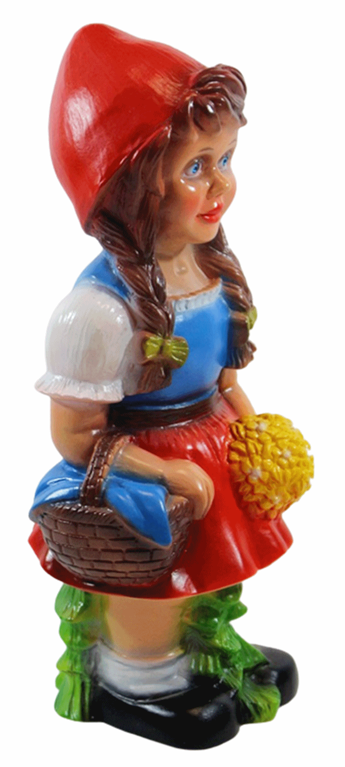 Deko Figur Rotkäppchen Gartenfigur Mädchen Märchenfigur H 31 cm stehend