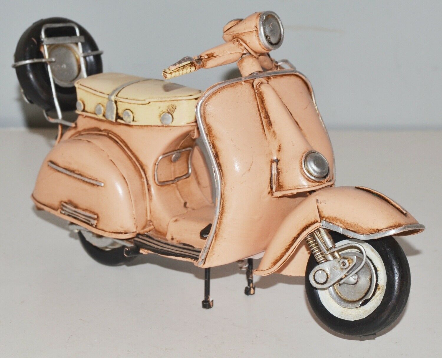 Blechmodell Roller Nostalgie Modellauto Oldtimer Marke Vespa Motorroller Modell aus Blech L 22 cm