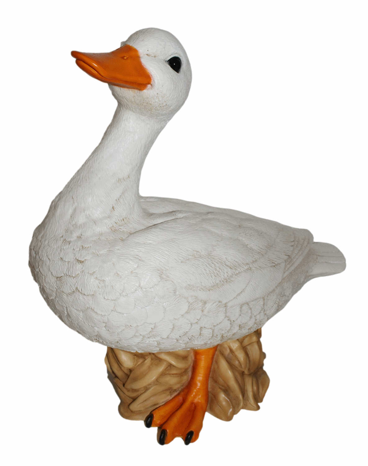 Deko Figur Gans Tierfigur weiße Gänsefigur Gänsemutter Vogel Kollektion Castagna aus Resin H 37 cm