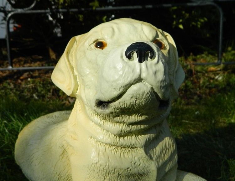Dekorationsfigur Hund Labrador Retriever Welpe H 21 cm Dekofigur aus Kunstharz