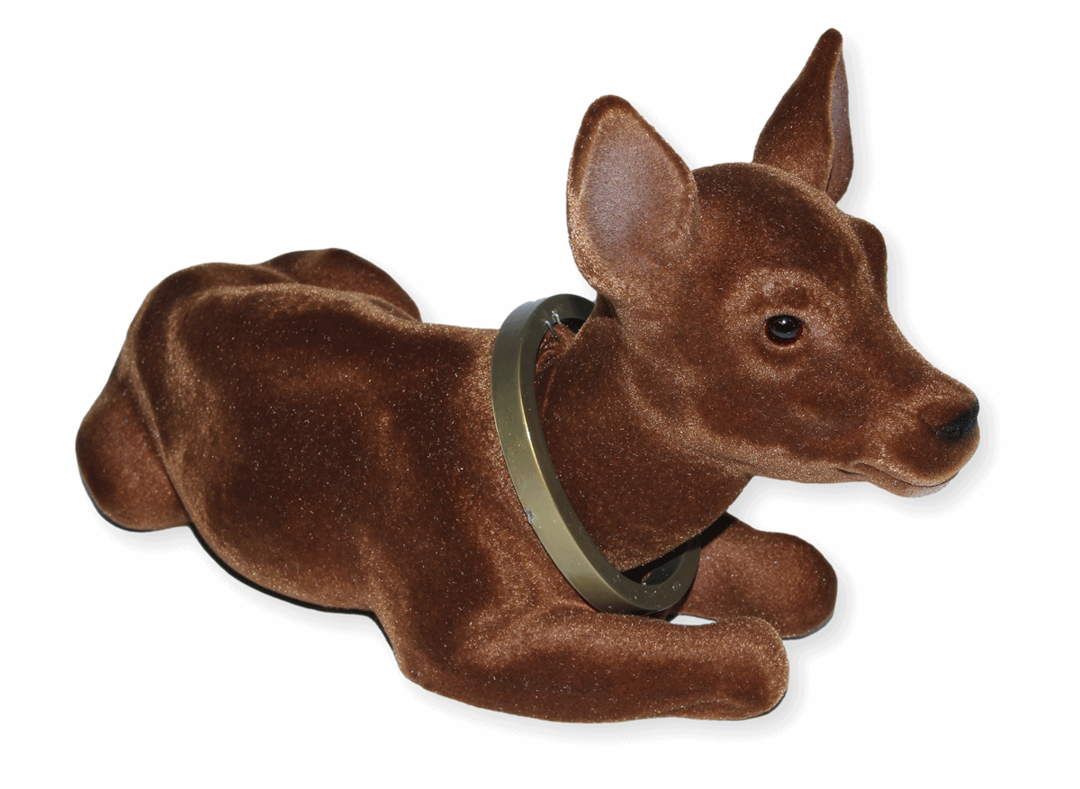 Wackel Figur Reh groß Wackelfigur H 17 cm liegend Dekofigur mit Wackelkopf