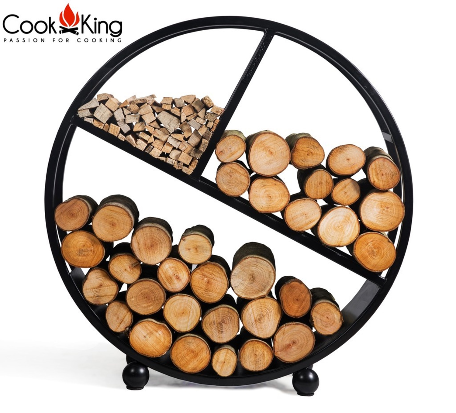 Kaminholzregal "Diego" H 102 cm Holzregal für Kaminholz Kaminholzablage aus Stahl Kaminholzständer