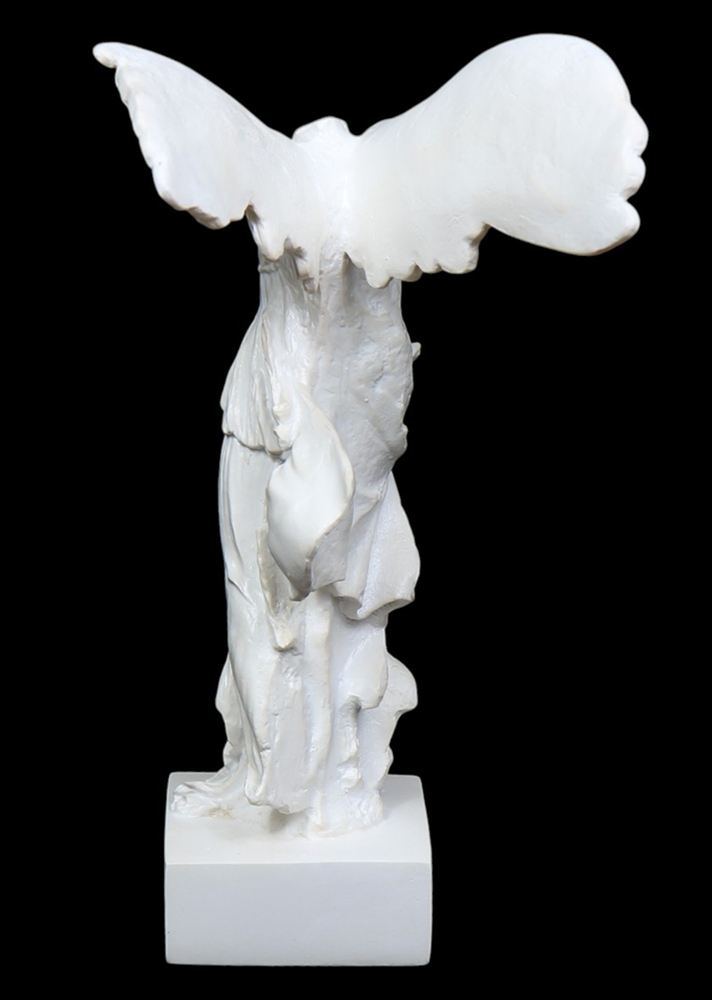 Skulptur " Die Nike von Samothrake " H 27 cm edle Dekofigur in Weiß detailreiche klassische Statue