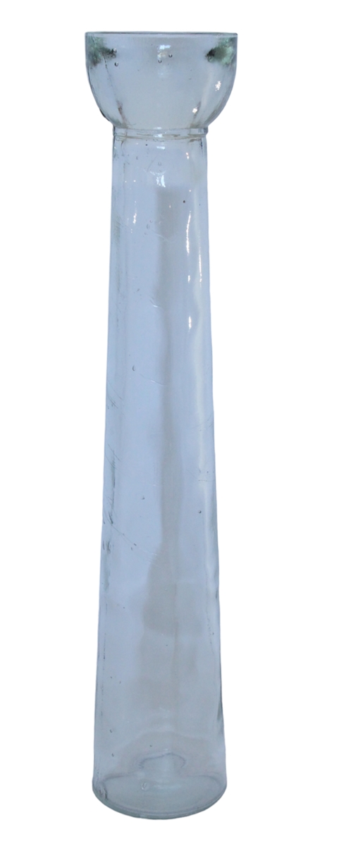 Glasvase Vase H 43,5 cm Zwiebelvase Blumenvase oben breit zulaufend aus Glas transparent