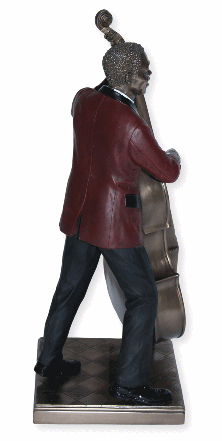 Deko Figur Jazz Musiker Bassist H 32 cm Jazz Band Dekofigur mit Bass