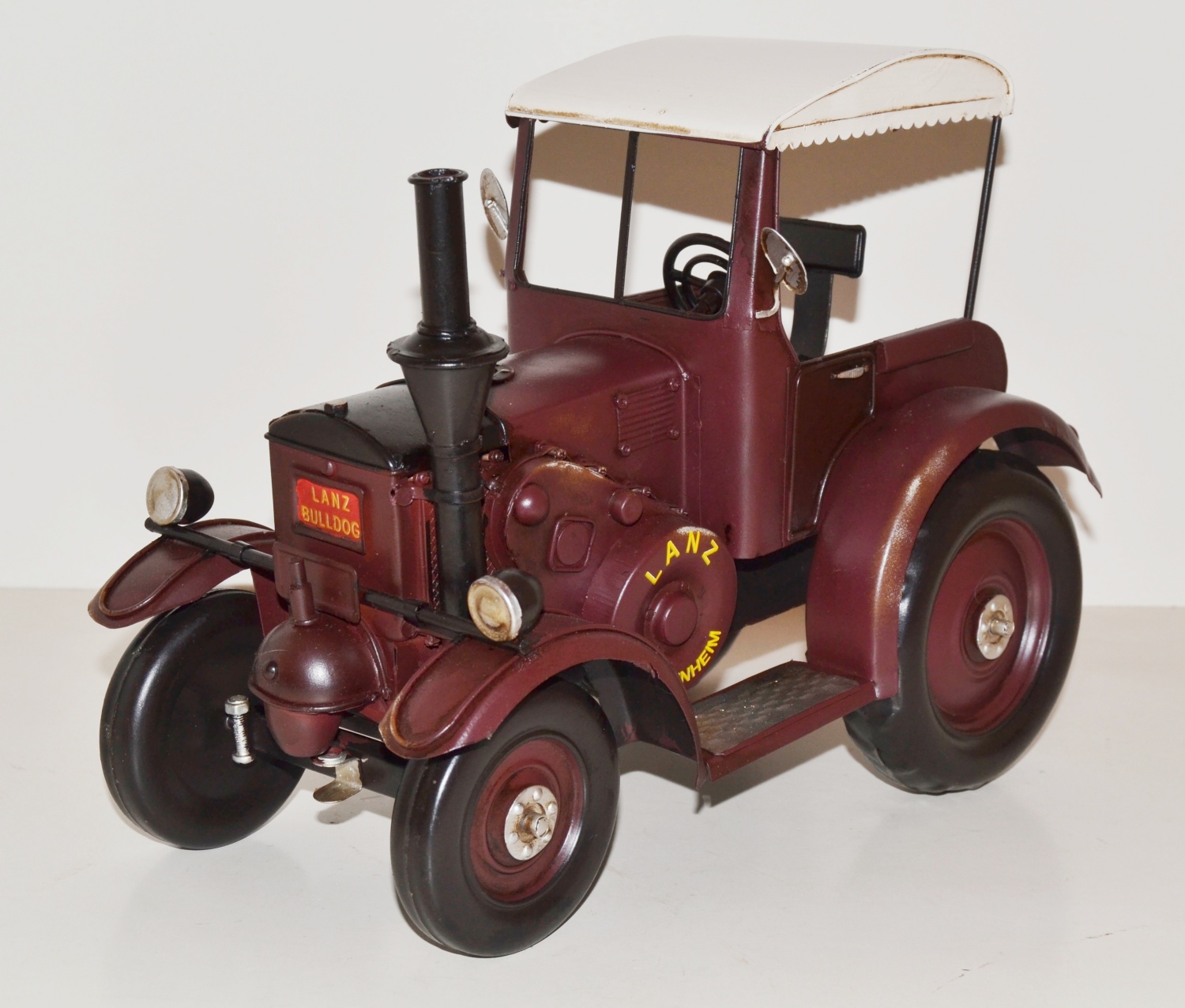 Blechtraktor Nostalgie Modellauto Oldtimer Marke Lanz Eilbulldog HR 8 Traktor aus Blech L 30 cm