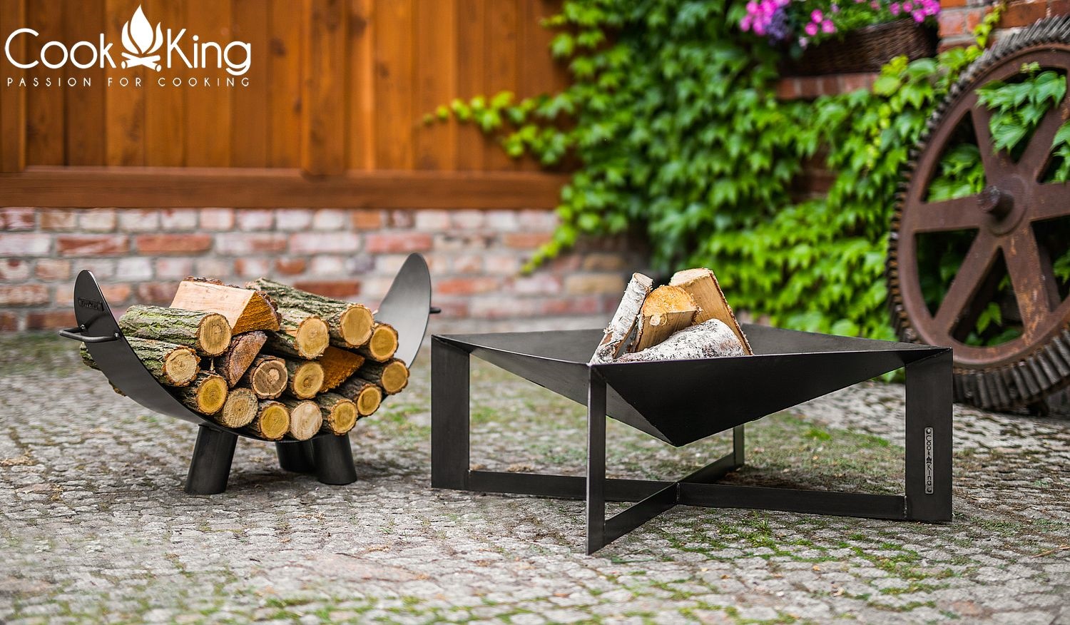 Feuerschale "Cuba" B 70 cm Feuerstelle für Garten aus Stahl Feuerkorb als Wärmequelle oder Grill