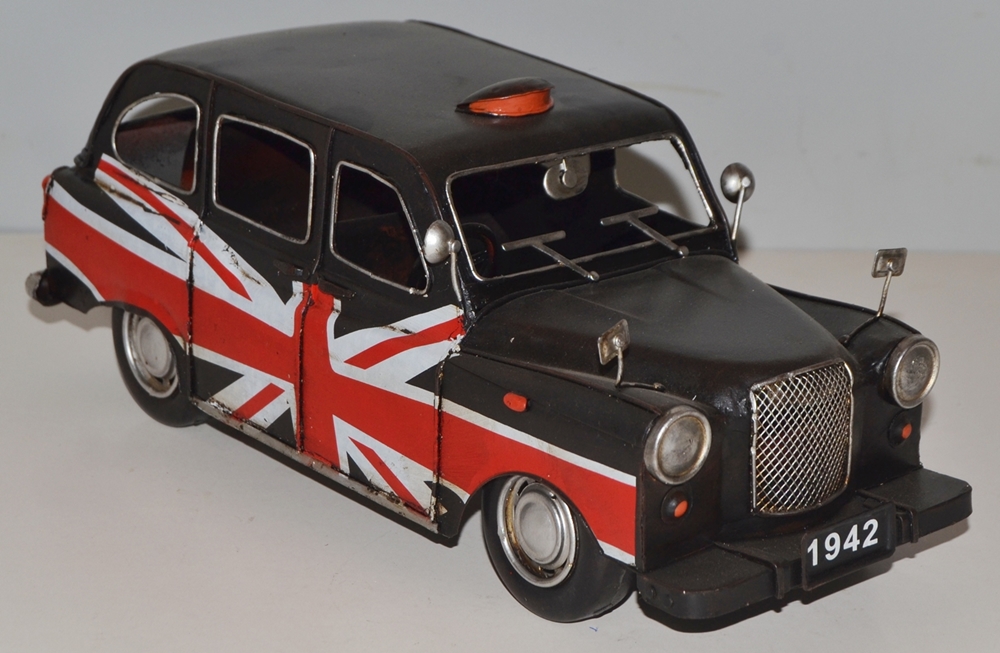 Blechauto Nostalgie Modellauto Oldtimer Automarke Austin Taxi London aus Blech L 31 cm