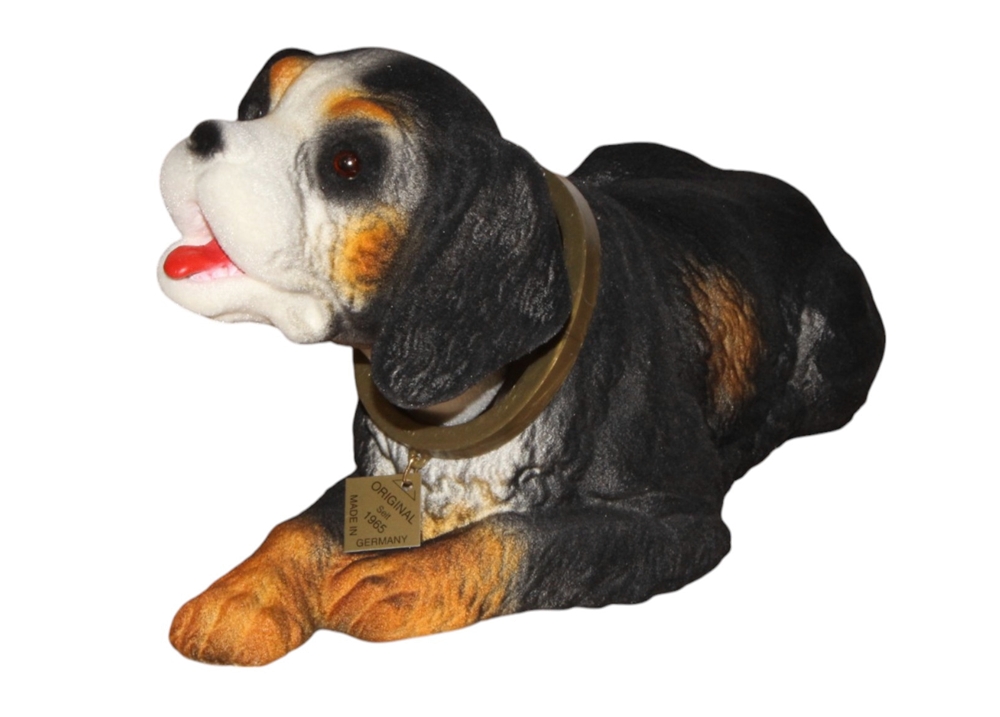 Wackel Figur Hund Berner Sennenhund Wackelfigur H 14 cm groß Dekofigur mit Wackelkopf