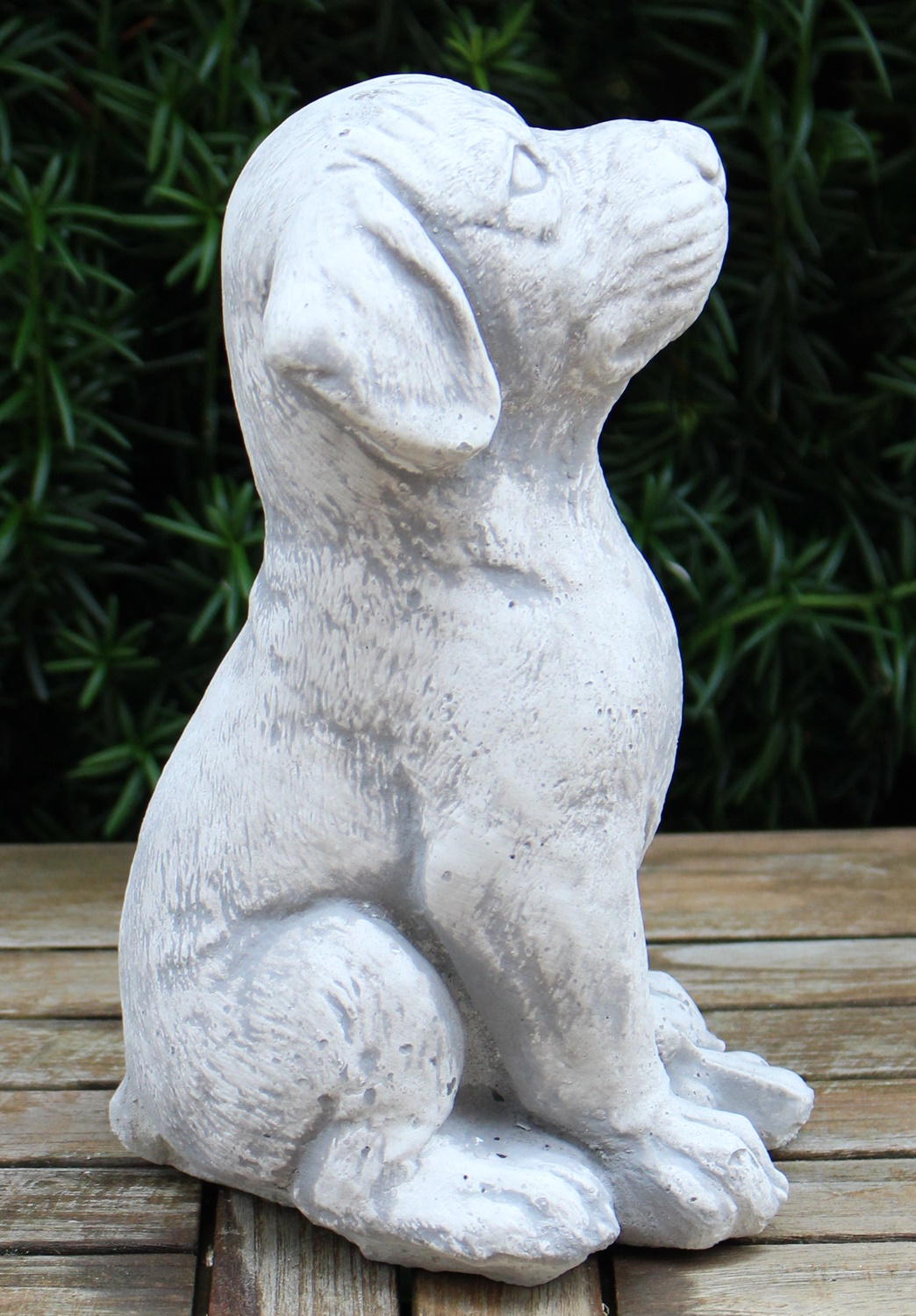 Beton Figur Rottweiler Welpe sitzend H 24 cm Dekofigur und Gartenfigur