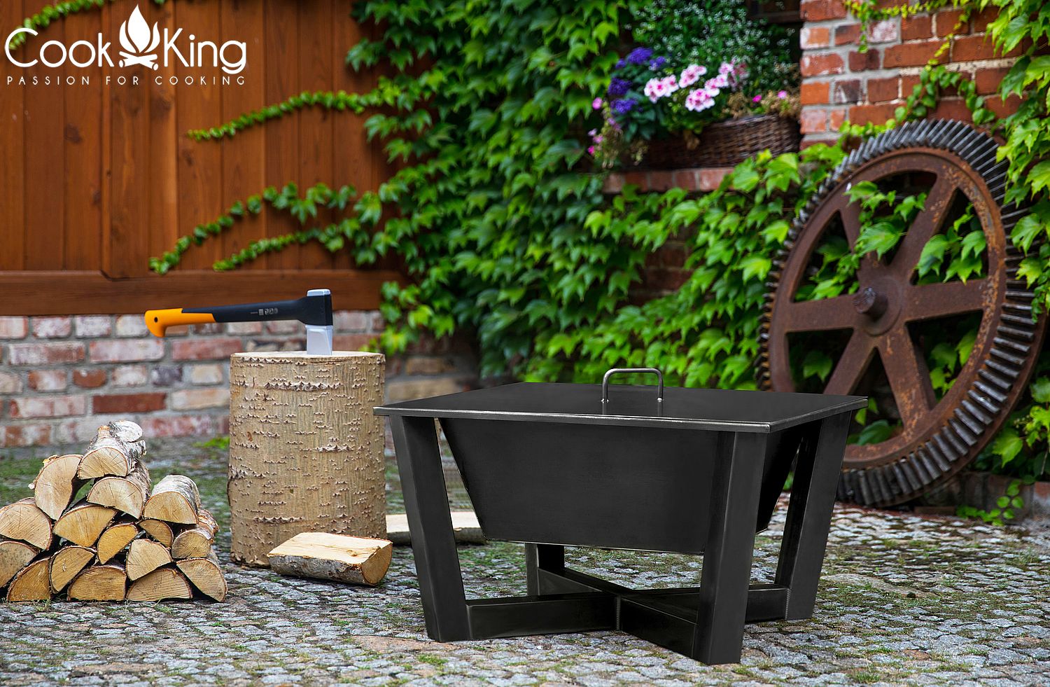 Deckel für Feuerschalen 71,5 x 71,5 cm Deckel für Feuerstelle aus Stahl Abdeckung für Feuerschalen