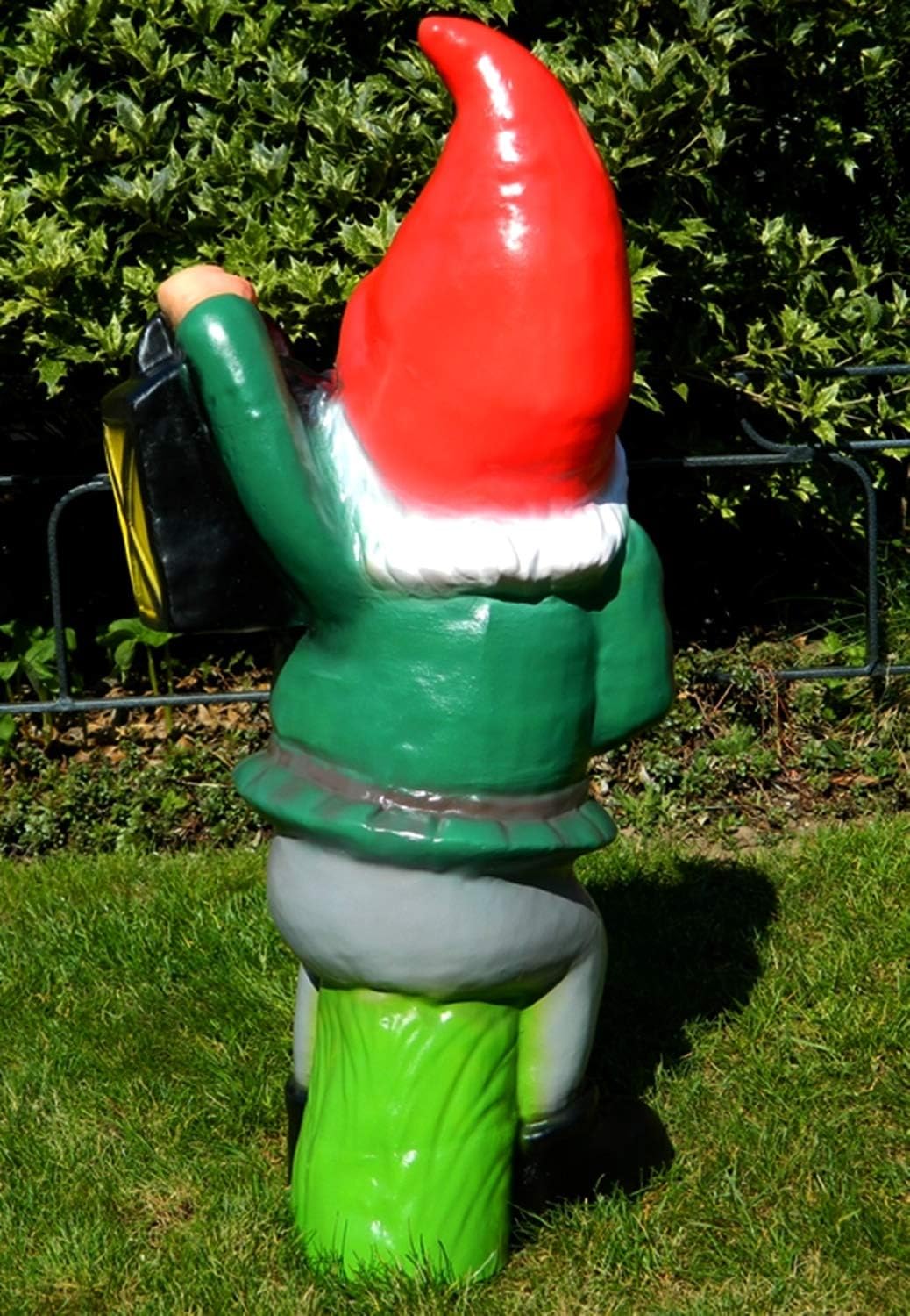 Gartenzwerg Zwerg mit Laterne H 70 cm großer Deko Zwerg Gartenfigur Dekofigur aus Kunststoff